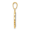 14k and White Rhodium Polished and Diamond-cut 4-Leaf Clover Pendant