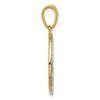 14K and White Rhodium Diamond-cut Stars Pendant