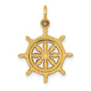 14k Ships Wheel Charm