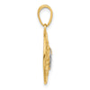 14K and White Rhodium Diamond-cut Sun Moon Stars Pendant