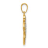 14K and White Rhodium Diamond-cut Om Pendant