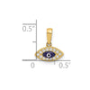 14K Polished CZ and Enamel Evil Eye Pendant