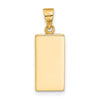 14K Polished FINE GOLD Bar Pendant