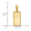 14K Polished FINE GOLD Bar Pendant