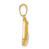14K and White Rhodium Diamond-cut Bird Pendant