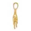 14K and White Rhodium Diamond-cut 3-D Horse Pendant