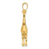 14K and White Rhodium Diamond-cut 3-D Giraffe Pendant