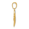 14K with White Rhodium Polished and Diamond Cut Crab Pendant