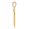14K and White Rhodium Diamond-cut 3-D Surfboard Pendant