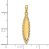 14K and White Rhodium Diamond-cut 3-D Surfboard Pendant