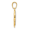 14k and White Rhodium Diamond-cut Ship's Wheel Pendant