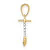 14K and White Rhodium Diamond-cut 3-D Scooter Pendant