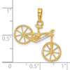 14k and White Rhodium Diamond-cut 3-D Bicycle Pendant