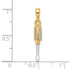 14K and White Rhodium Diamond-cut 3-D Flathead Screwdriver Pendant
