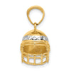 14k and White Rhodium Diamond-cut 3-D Football Helmet Pendant