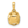 14k and White Rhodium Diamond-cut Wrestling Helmet Pendant