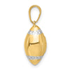 14k and White Rhodium Diamond-cut 3-D Football Pendant