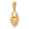 14k and White Rhodium Diamond-cut 3-D Football Pendant