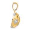 14K and White Rhodium Diamond-cut Domed Soccer Ball Pendant
