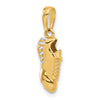 14k and White Rhodium Diamond-cut Soccer Cleat Pendant