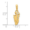 14k and White Rhodium Diamond-cut Soccer Cleat Pendant