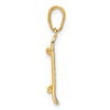 14k and White Rhodium Diamond-cut Skateboard Pendant