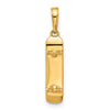 14k and White Rhodium Diamond-cut Skateboard Pendant