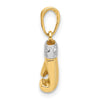 14k and White Rhodium Diamond-cut Boxing Glove Pendant
