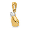 14k and White Rhodium Diamond-cut Boxing Glove Pendant