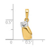 14k and White Rhodium Diamond-cut Boxing Glove Pendant