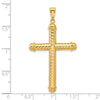 14K Polished and Diamond-cut Cross Pendant