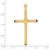 14K Polished with Black Onyx Cross Pendant