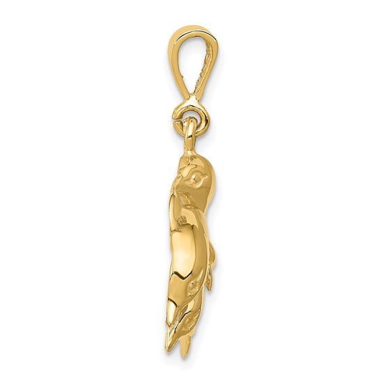 Gold Polished Dolphin Pendants