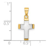 14K Two-tone Polished Cross Pendant