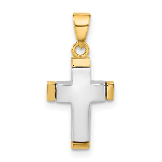 Gold Two Tone Latin Cross Pendant