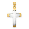 14K Two-tone Polished Cross Pendant