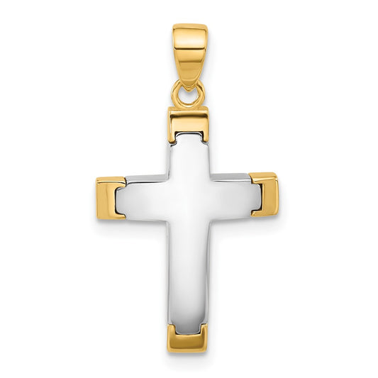 Gold Two Tone Latin Cross Pendant