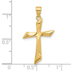 14K Polished Angled Cross Pendant