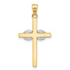14K Two-tone Polished Infinity Cross Pendant