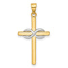 14K Two-tone Polished Infinity Cross Pendant