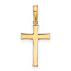14k and White Rhodium Diamond-cut Crucifix Cross Pendant
