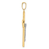 14K Two-tone Polished and Textured Crucifix Pendant