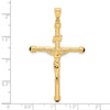 14K Polished Crucifix with Onyx Tips Pendant