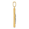 14K Two-tone Polished and Textured Crucifix Pendant