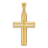 14K Two-tone Polished and Textured Crucifix Pendant