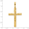 14K Polished and Textured Crucifix Pendant