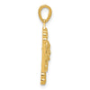 14K Polished and Textured Dog Tag Jesus Pendant