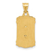 14K Polished and Textured Dog Tag Jesus Pendant
