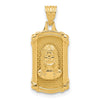 14K Polished and Textured Dog Tag Jesus Pendant