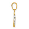 14K with White Rhodium Diamond-cut Doves Pendant